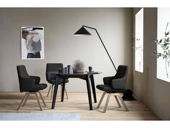 Stressless® Polsterstuhl Laurel, Low Back mit Armlehne, Größe L, mit schräggestellten Beinen in Eiche, schwarz, black BATICK von Stressless