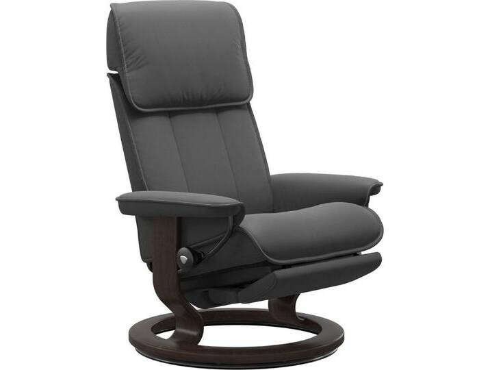 Stressless® Relaxsessel Admiral, verstellbar, Größe M & L, Gestell Wenge, grau, Classic Base Wenge-Power™ Leg & Back-ohne Akku, grey BATICK von Stressless