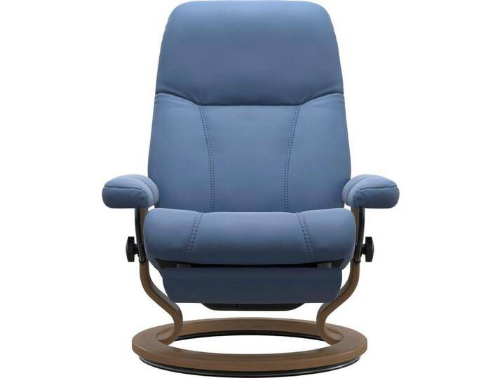 Stressless® Relaxsessel Consul, elektrisch verstellbar, Größe M & L, blau, Classic Base Eiche-L-Power™ Leg & Back-ohne Akku, Lazuli Blue BATICK von Stressless