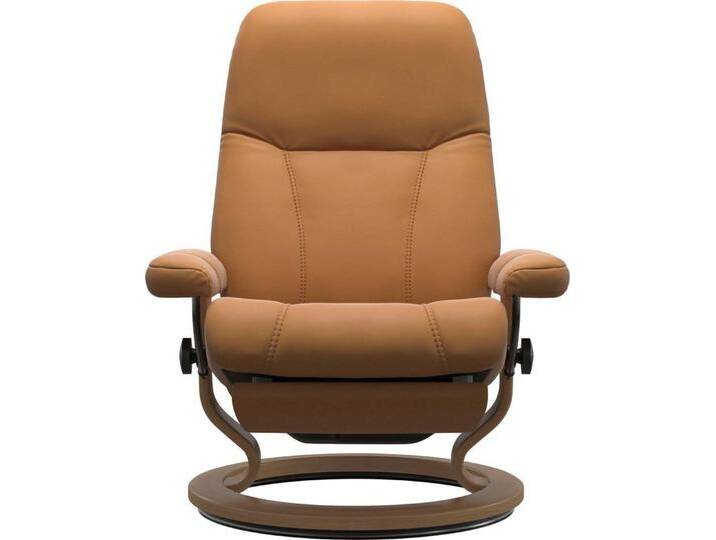Stressless® Relaxsessel Consul, elektrisch verstellbar, Größe M & L, braun, Classic Base Eiche-M-Power™ Leg & Back-ohne Akku, New Caramel BATICK von Stressless