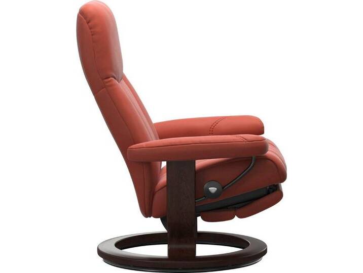 Stressless® Relaxsessel Consul, elektrisch verstellbar, Größe M & L, rot, Classic Base Braun-M-Power™ Leg & Back-mit Akku, Henna BATICK von Stressless