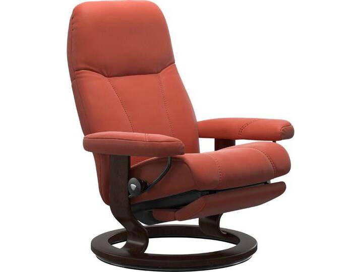 Stressless® Relaxsessel Consul, elektrisch verstellbar, Größe M & L, rot, Classic Base Braun-M-Power™ Leg & Back-ohne Akku, Henna BATICK von Stressless