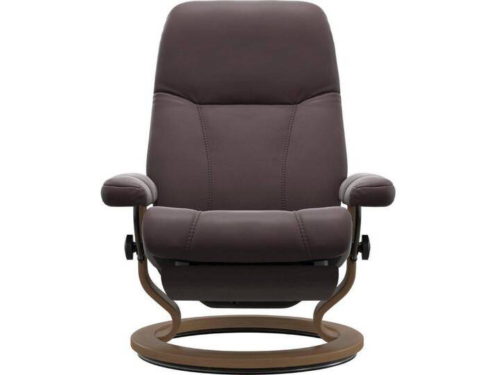 Stressless® Relaxsessel Consul, elektrisch verstellbar, Größe M & L, rot, Classic Base Eiche-M-Power™ Leg & Back-mit Akku, Bordeaux PALOMA von Stressless