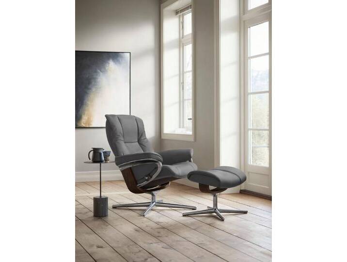 Stressless® Relaxsessel Mayfair, mit Cross Base, Größe S, M & L, Holzakzent Braun, grau, dark grey DINAMICA von Stressless
