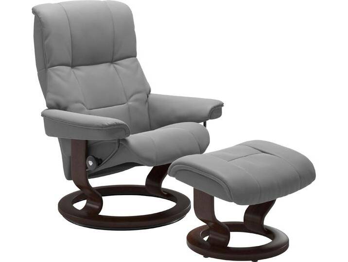 Stressless® Relaxsessel Mayfair (Set, Relaxsessel mit Hocker), mit Classic Base, Gestell Braun, grau, wild dove BATICK von Stressless