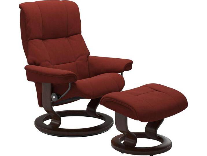 Stressless® Relaxsessel Mayfair (Set, Relaxsessel mit Hocker), mit Classic Base, Gestell Braun, rot, red DINAMICA von Stressless