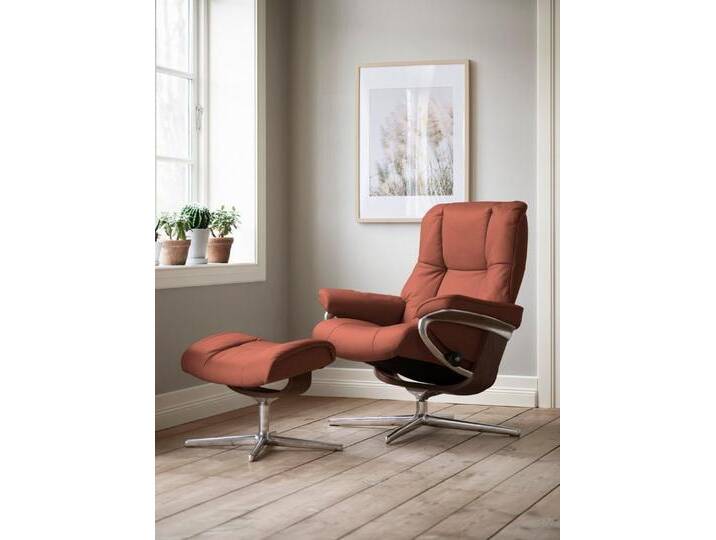 Stressless® Relaxsessel Mayfair (Set, Relaxsessel mit Hocker), mit Hocker, mit Cross Base, Größe S, M & L, Holzakzent Braun, rot, henna PALOMA von Stressless