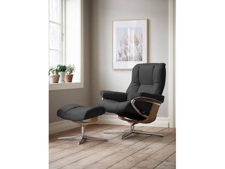 Stressless® Relaxsessel Mayfair (Set, Relaxsessel mit Hocker), mit Hocker, mit Cross Base, Größe S, M & L, Holzakzent Eiche, grau, charcoal DINAMICA von Stressless
