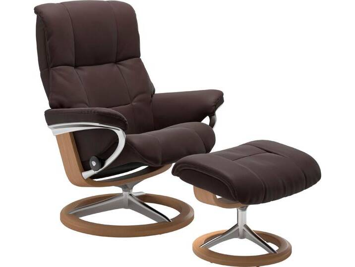 Stressless® Relaxsessel Mayfair (Set, Relaxsessel mit Hocker), mit Hocker, mit Signature Base, Größe S, M & L, Gestell Eiche, braun, chocolate PALOMA von Stressless