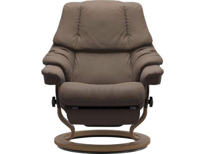 Stressless® Relaxsessel Reno, elektrisch verstellbar, Größe M & L, grau, Classic Base Eiche-L-Power™ Leg & Back, mole BATICK von Stressless