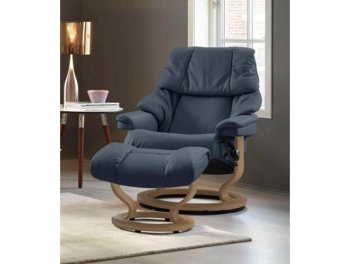 Stressless® Relaxsessel Reno, mit Classic Base, Größe S, M & L, Gestell Eiche, blau, Classic Base Eiche-L, blue DINAMICA von Stressless