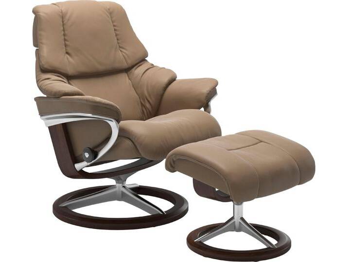 Stressless® Relaxsessel Reno (Set, Relaxsessel mit Hocker), mit Hocker, mit Signature Base, Größe S, M & L, Gestell Braun, braun von Stressless