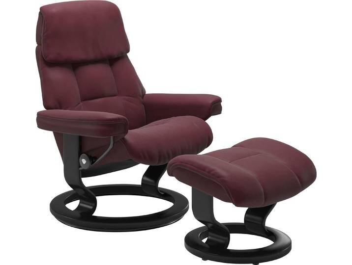 Stressless® Relaxsessel Ruby (Set), mit Classic Base, Größe L, Gestell Eiche, Wenge, Braun & Schwarz, rot, Fuß Schwarz, bordeaux BATICK von Stressless