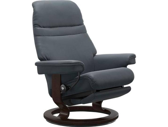 Stressless® Relaxsessel Sunrise, elektrisch verstellbar, Größe M & L, blau, Classic Base Braun-Größe L-Power™ Leg & Back-ohne Akku von Stressless