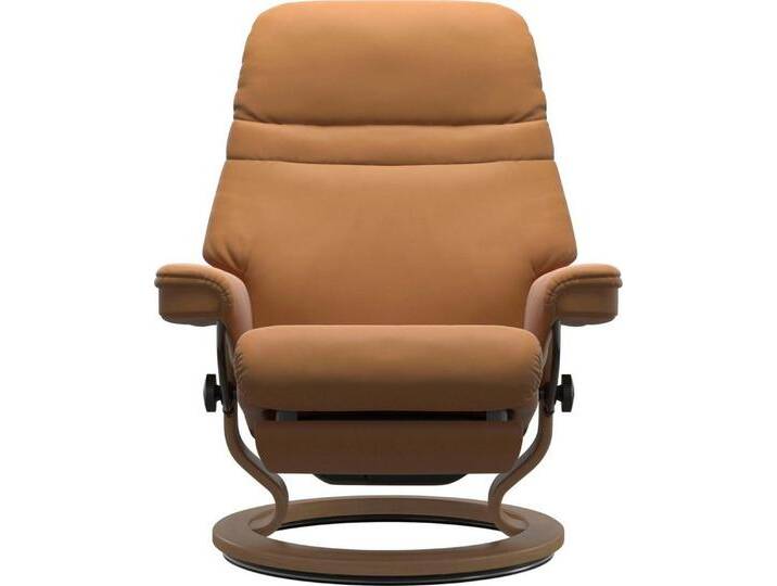 Stressless® Relaxsessel Sunrise, elektrisch verstellbar, Größe M & L, braun, Classic Base Eiche-Größe M-Power™ Leg & Back-mit Akku, New Caramel BATICK von Stressless