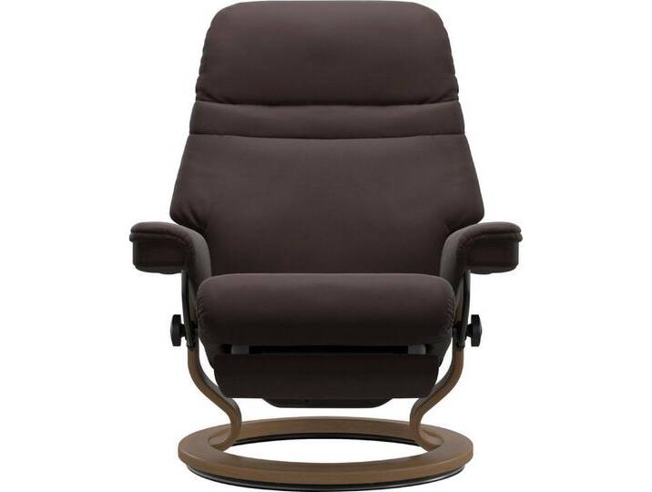 Stressless® Relaxsessel Sunrise, elektrisch verstellbar, Größe M & L, braun, Classic Base Eiche-Größe M-Power™ Leg & Back-ohne Akku, chocolate PALOMA von Stressless