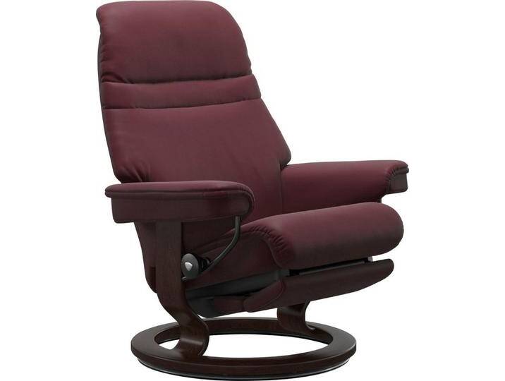 Stressless® Relaxsessel Sunrise, elektrisch verstellbar, Größe M & L, rot, Classic Base Braun-Größe L-Power™ Leg & Back-mit Akku, bordeaux BATICK von Stressless