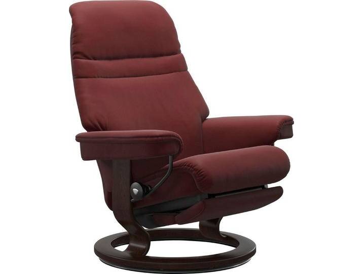 Stressless® Relaxsessel Sunrise, elektrisch verstellbar, Größe M & L, rot, Classic Base Braun-Größe L-Power™ Leg & Back-ohne Akku, cherry PALOMA von Stressless
