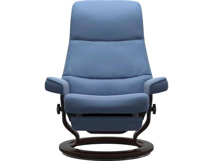Stressless® Relaxsessel View, elektrisch verstellbar, Größe M & L, blau, Classic Base Braun-M-Power™ Leg & Back-mit Akku, Lazuli Blue BATICK von Stressless