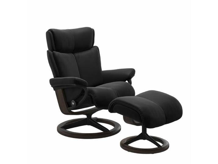 Stressless Magic M Signature Sessel wahlweise mit Hocker - Buche Holzfarbe Wenge , Metall schwarz matt , inkl. Hocker von Stressless