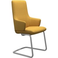 Stressless Polsterstuhl "Laurel", ROHLEDER Stoff Q2 FARON, High Back mit Armlehne, Größe L, mit Beinen aus Stahl in Chrom von Stressless