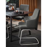 Stressless Polsterstuhl "Laurel", ROHLEDER Stoff Q2 FARON, Low Back mit Armlehne, Größe L, mit Beinen aus Stahl in Chrom glänzend von Stressless