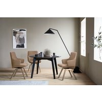 Stressless Polsterstuhl "Laurel", Microfaser DINAMICA, Low Back mit Armlehne, Größe L, mit schräggestellten Beinen in Eiche von Stressless