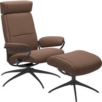 Stressless Relaxsessel "Paris", (Set, Relaxsessel mit Hocker), mit Hocker, Low Back mit Kopfstütze, mit Star Base, Gestell Schwarz von Stressless