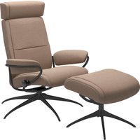 Stressless Relaxsessel "Paris", (Set, Relaxsessel mit Hocker), mit Hocker, Low Back mit Kopfstütze, mit Star Base, Gestell Schwarz von Stressless