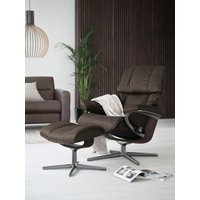 Stressless Relaxsessel "Reno" Set, Relaxsessel mit Hocker, mit Hocker, mit Cross Base, Größe S, M & L, Holzakzent Wenge von Stressless
