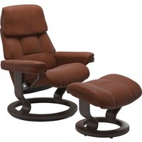 Stressless Relaxsessel "Ruby" Set, Relaxsessel mit Hocker, mit Classic Base, Größe S, Gestell Eiche, Wenge, Braun & Schwarz von Stressless