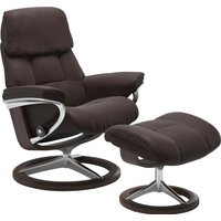 Stressless Relaxsessel "Ruby" Set, Relaxsessel mit Hocker, mit Signature Base, Größe L, Gestell Eiche, Wenge, Braun & Schwarz von Stressless
