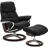 Stressless Relaxsessel "Ruby" Set, Relaxsessel mit Hocker, mit Signature Base, Größe S, Gestell Eiche, Wenge, Braun & Schwarz von Stressless