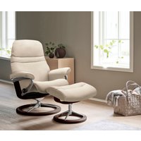 Stressless Relaxsessel "Sunrise", (Set, Relaxsessel mit Hocker), mit Signature Base, Größe M, Gestell Braun von Stressless