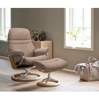 Stressless Relaxsessel "Sunrise", (Set, Relaxsessel mit Hocker), mit Signature Base, Größe M, Gestell Eiche von Stressless