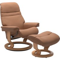Stressless Relaxsessel "Sunrise" Set, Relaxsessel mit Hocker, mit Classic Base, Größe M, Gestell Eiche von Stressless
