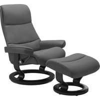 Stressless Relaxsessel "View" Set, Relaxsessel mit Hocker, mit Classic Base, Größe M,Gestell Schwarz von Stressless