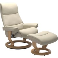 Stressless Relaxsessel "View" Set, Relaxsessel mit Hocker, mit Classic Base, Größe M,Gestell Eiche von Stressless