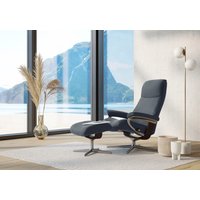 Stressless Relaxsessel "View" Set, Relaxsessel mit Hocker, mit Hocker, mit Cross Base, Größe S, M & L, Holzakzent Braun von Stressless