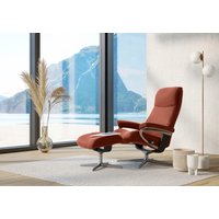 Stressless Relaxsessel "View" Set, Relaxsessel mit Hocker, mit Hocker, mit Cross Base, Größe S, M & L, Holzakzent Schwarz von Stressless
