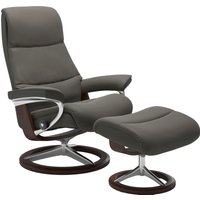 Stressless Relaxsessel "View" Set, Relaxsessel mit Hocker, mit Signature Base, Größe M,Gestell Braun von Stressless