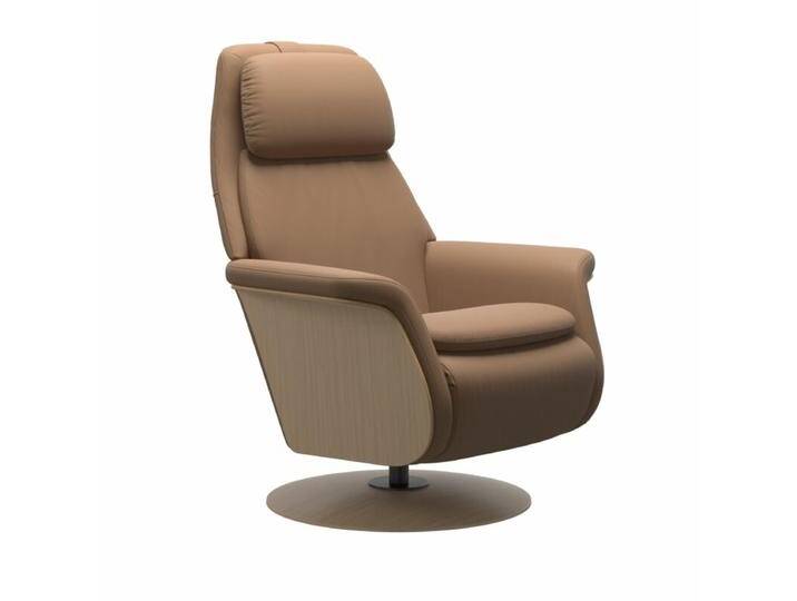 Stressless Sam Relaxsessel optional mit Akku, Heizung und Massagefunktion - Leder Batick Latte , Eiche Natur , Motor, Modern, Skandinavisch, Heizfunktion, Massagefunktion, automatische Fußteilverstellung, automatische Kopfteilverstellung, automatische Relaxfunktion, automatische Rückenteilverstellung von Stressless