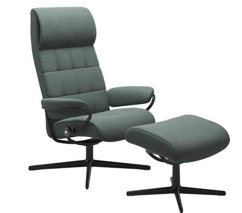 Stressless Sessel mit Hocker LONDON ca. B80 H112 T122 cm in Leder Paloma 97 Sage Green von Stressless