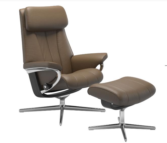 Stressless Sessel mit Hocker PAUL in Leder Velaro 09 Mole von Stressless
