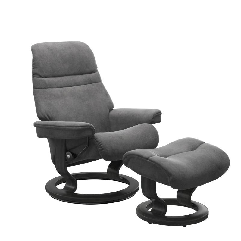 Stressless Sessel mit Hocker Sunrise Classic (S) in Stoff Magnolia light grey von Stressless