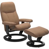 Stressless Relaxsessel "Consul", (Set, Relaxsessel mit Hocker), mit Hocker, mit Classic Base, Größe M, Gestell Schwarz von Stressless