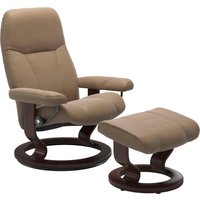 Stressless Relaxsessel "Consul" Set, Relaxsessel mit Hocker, mit Hocker, mit Classic Base, Größe S, Gestell Braun Stressless Relaxsessel "Consul" Set, Relaxsessel mit Hocker, mit Hocker, mit Classic Base, Größe S, Gestell Braun von Stressless