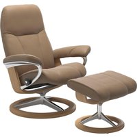 Stressless Relaxsessel "Consul", (Set, Relaxsessel mit Hocker), mit Hocker, mit Signature Base, Größe L, Gestell Eiche von Stressless