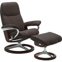 Stressless Relaxsessel "Consul", (Set, Relaxsessel mit Hocker), mit Hocker, mit Signature Base, Größe M, Gestell Braun von Stressless