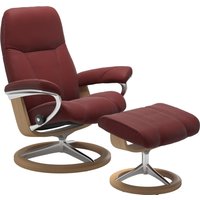 Stressless Relaxsessel "Consul", (Set, Relaxsessel mit Hocker), mit Hocker, mit Signature Base, Größe M, Gestell Eiche von Stressless